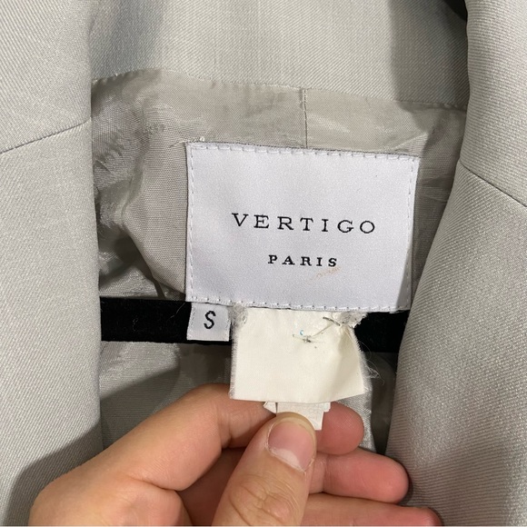 Vertigo Paris Gray Silver Embellished Blazer Jacket - Picture 5 of 7